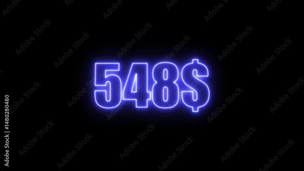 Aufkleber dollar counting from 0$ to 1000$ money and digits increasing counting numbers, money counter going u