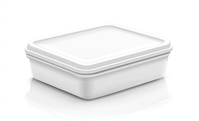White rectangular plastic food container with lid (3)