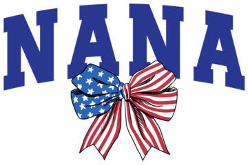 USA 4th of July Nana Aunt Varsity Coquette Bow