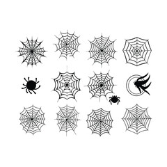 Spider Silhouette Clipart on White Background