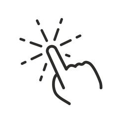 tap on the screen icon, finger click, thin line vector illustration