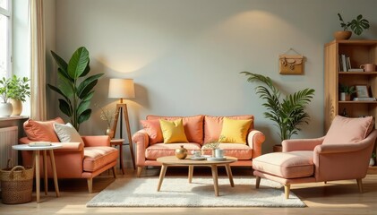 Various assembled and unassembled furniture pieces , design, room, interior design