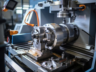 Industrial machine showing metallic components, intricate parts, and precision engineering