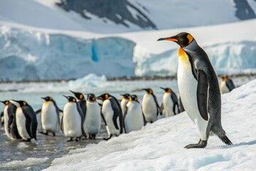 Fototapeta premium emperor penguin in antarctica