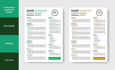 Professional unique resume design template
