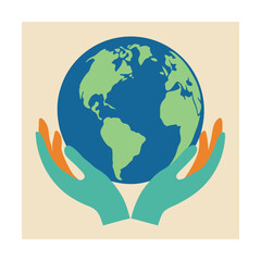 Earth globe held in protective hands illustrating environmental protection and conservation