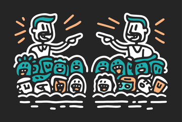 Fun Illustration of Characters with Expressive Emotions and Gestures