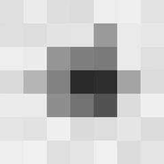 Censorship pixel block glitch center. Strong black square simulating restricted content, digital blur, privacy filter or data suppression. Minimal abstract tech look. Vector illustration