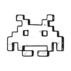 A hand-drawn pixel art block, perfect for retro gaming illustrations and pixelated design projects with a nostalgic vibe