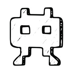 A hand-drawn pixel art block, perfect for retro gaming illustrations and pixelated design projects with a nostalgic vibe