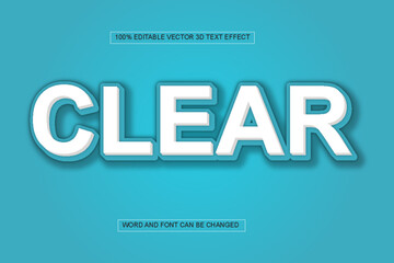 clear 3D editable text effect