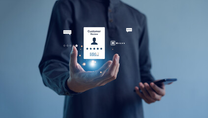 Online customer satisfaction survey feedback and ratings for business success, Quality service evaluation positive customer reviews.