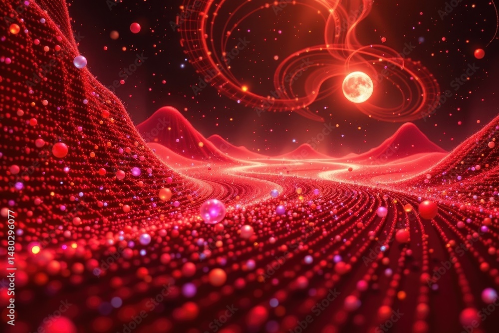 Poster imagine a mesmerizing artwork depicting a futuristic mathematical flow template designed for a cutti