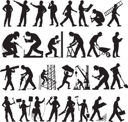 Silhouette Collection of Workers | Construction, Labor, Tradespeople & Industrial Professionals