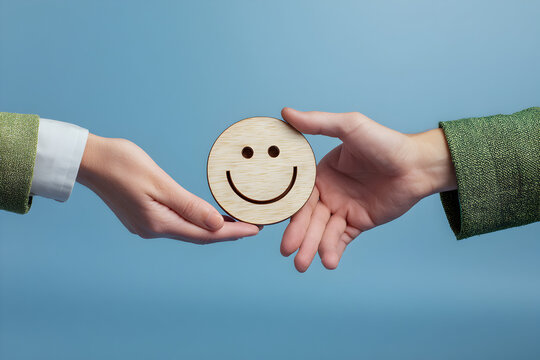 Passing on positivity an exchange of smiles and goodwill in a business setting