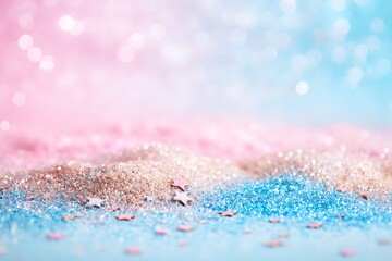 Dreamy pastel background with glitter and star confetti for whimsical celebrations