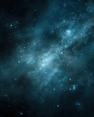 Obraz premium Teal Nebula and Starfield View from Space, Deep Sky Astrophotography, Cosmic Background, Galaxy Exploration