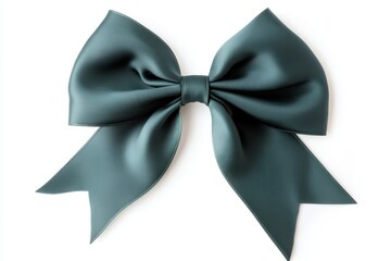 Naklejka premium Elegant teal ribbon bow isolated on white background for decoration and gift wrapping uses.