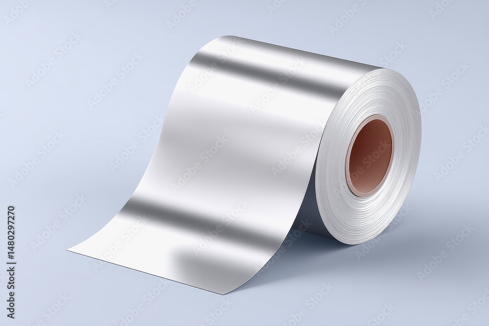 Poster a single roll of white thermal paper displayed in a composite materials factory setting for high-qua