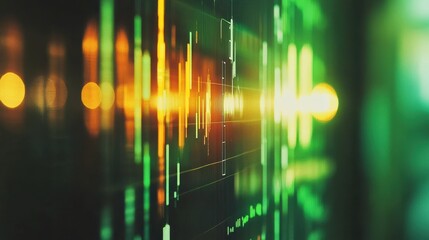 Abstract Digital Background with Colorful Financial Data Visualization