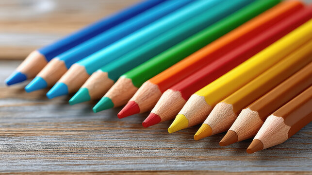 A collection of colored pencils in various shades perfect for artistic expression and creative coloring projects