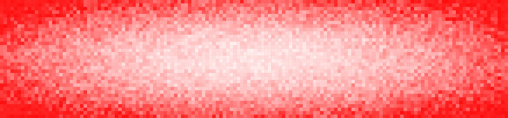 Red glitch pixel heatmap background. Bright central light and pixelated noise simulate digital alert, UI error signal or cyber warning effect. Bold tech aesthetic. Vector illustration.