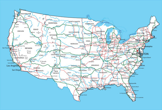 An aesthetically appealing and detail-rich U.S. map
