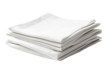 Crisp White Linen Napkins Stacked Elegant Table Setting Restaurant Hotel on transparent background
