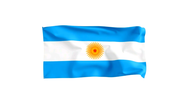 National Flag Of Argentina isolated on transparent background 