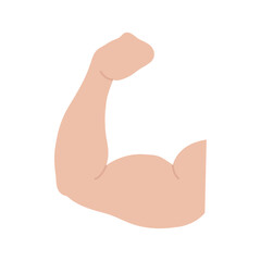 Vector Illustration of a Flexed Bicep Arm Muscle, Representing Strength, Fitness, Health, and Body Power
