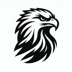 Obraz premium Bold Eagle Head Silhouette in Black and White