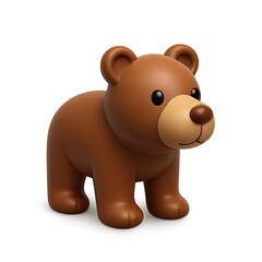 Naklejka premium Adorable Brown Cartoon Bear 3D Render on Dark Background