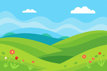 Fototapeta premium summer landscape with mountains