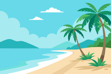 Obraz premium palm tree on the beach