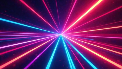 Abstract laser background, vibrant neon colors, glowing beams, futuristic design , geometric, overlay