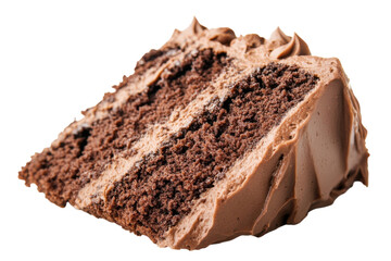 Delicious Chocolate Cake Slice Rich Frosting Sweet Treat Bakery Dessert on transparent background