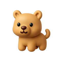 Adorable Brown Cartoon Puppy 3D Rendering on Dark Background