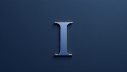 refined "i" in a minimalist style, with a cool color palette of dark blue and gray tones, precise lines, geometric layout, contemporary elegance, ultra high resolution