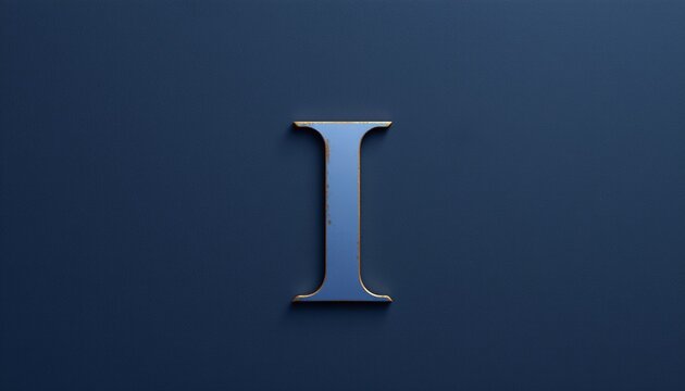 refined "i" in a minimalist style, with a cool color palette of dark blue and gray tones, precise lines, geometric layout, contemporary elegance, ultra high resolution