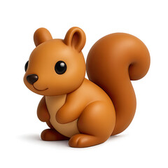 Naklejka premium Adorable Brown Cartoon Squirrel 3D Render on Dark Background