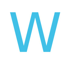 Letter W Illustration, Isolated on White Background