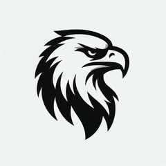 Obraz premium Bold Eagle Head Graphic on White Background