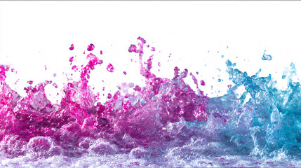 Obraz premium Pink and Blue Water Splash on White Background