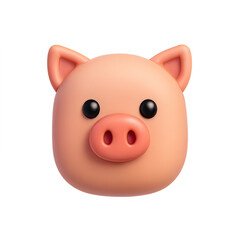 3D Render of a Cute Pink Pig on Dark Background