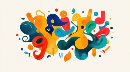 Fluid Forms: An Abstract Composition of Color, Shape, and Visual Harmony