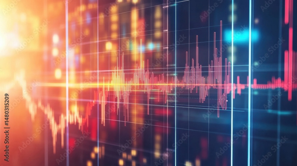 Poster data analysis visual with colorful graphs and bar charts in motion