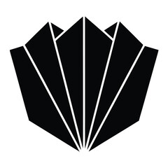 Abstract Black Geometric Flower Shape Vector Illustration