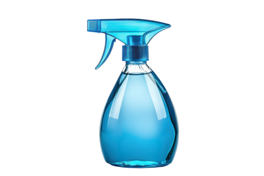 Blue Spray Bottle Cleaning Product Household Cleaner Glass Sparkle Shine on transparent background