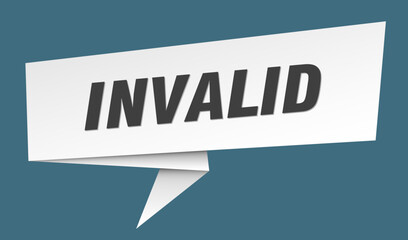 invalid banner. invalid speech bubble, label, sticker, sign template