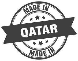 Made in Qatar round sign. Made in Qatar stamp.